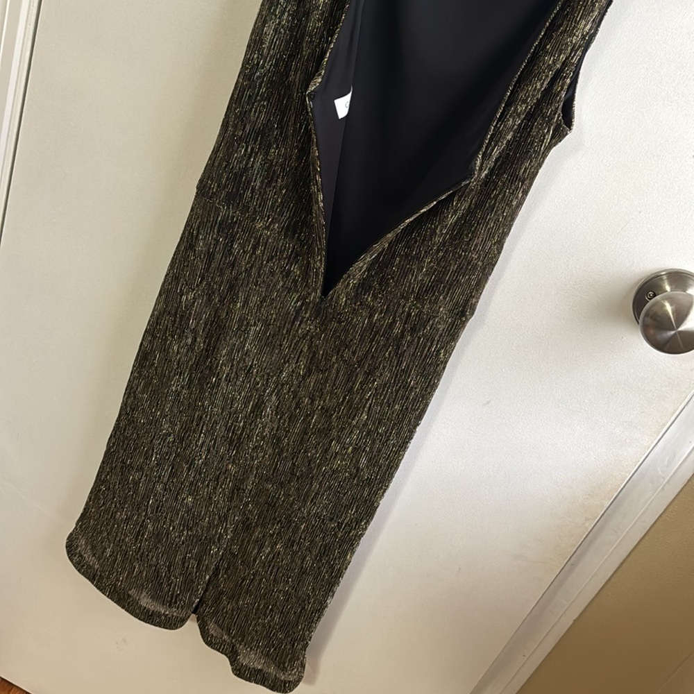 Calvin Klein women’s gold/black shimmer dress size 4 - Picture 4 of 5